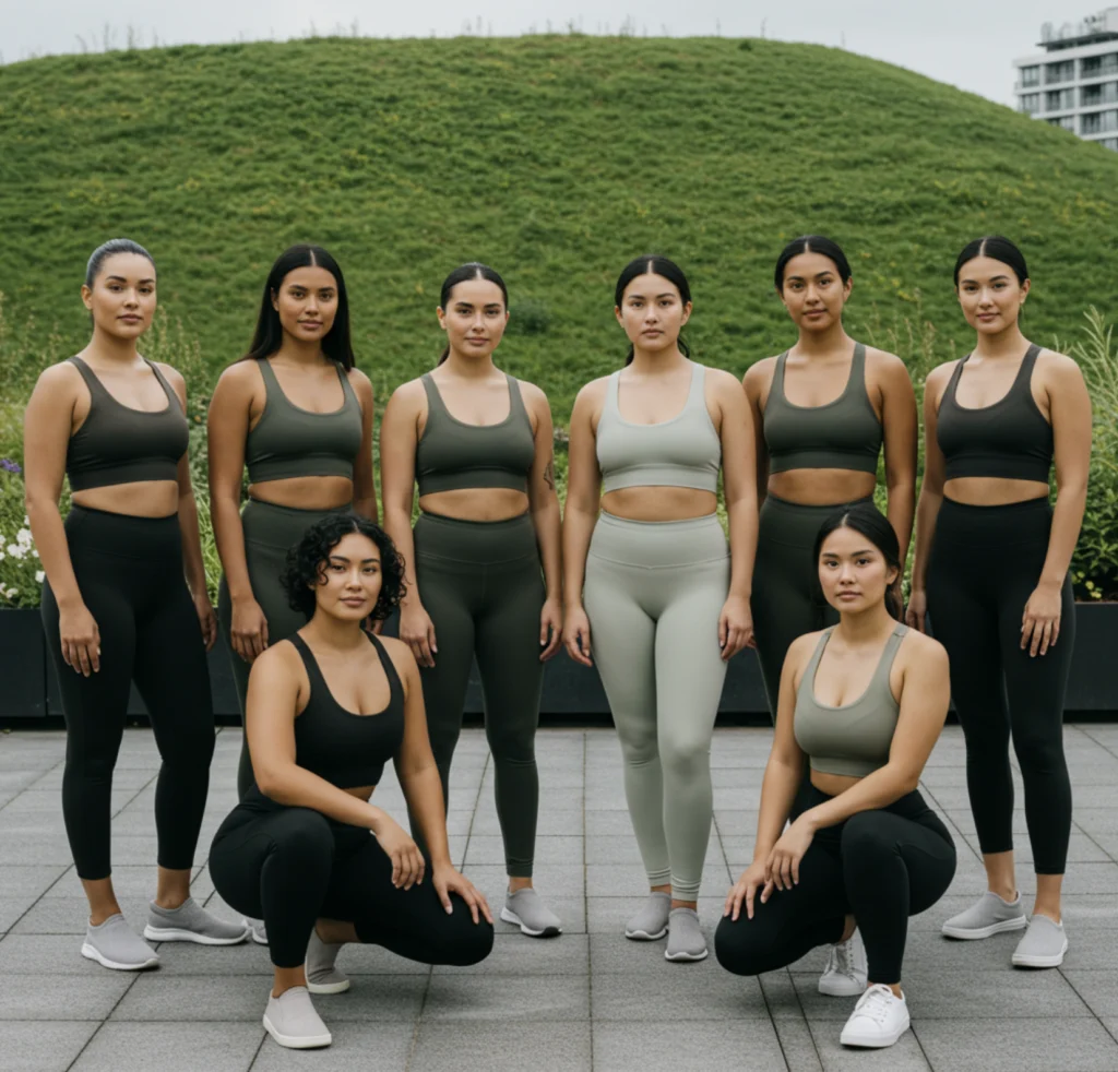 Women wearing a Buyco's new sustainable activewear line.